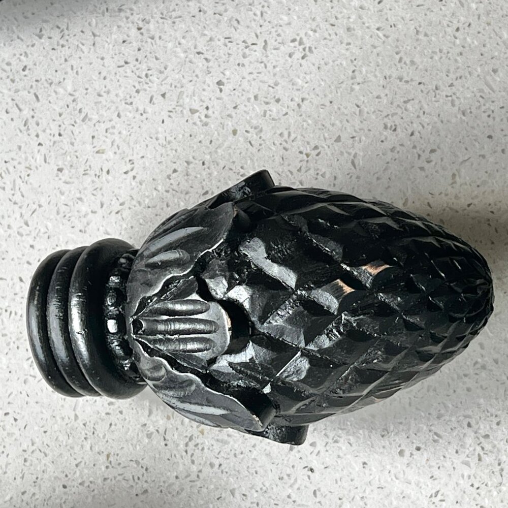 Set Of 4 Black Artichoke Finials For Bed Or Curtain Rods 5.5x3 3/8” D Classical - Picture 7 of 11